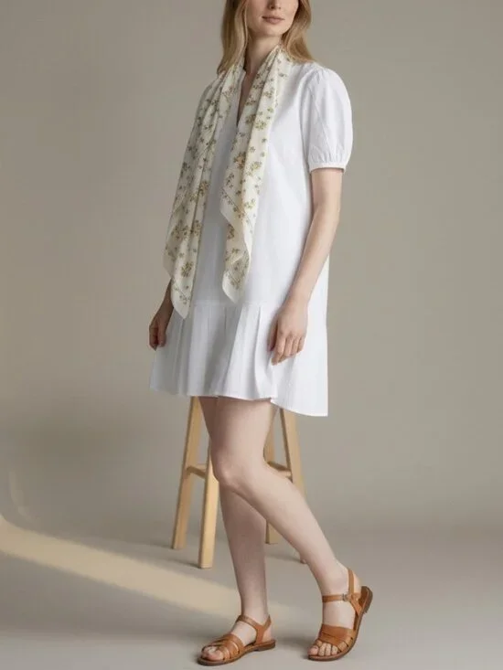 J.Crew Delilah Cotton Poplin Dress NWT Size Small White Puff Sleeve Mini - Picture 3 of 9